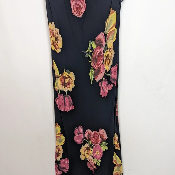 Vintage 80- 90's Y2K LINDISSIMA sz 6 Floral Maxi Gown Dress Open Back Chiffon - Picture 4 of 13